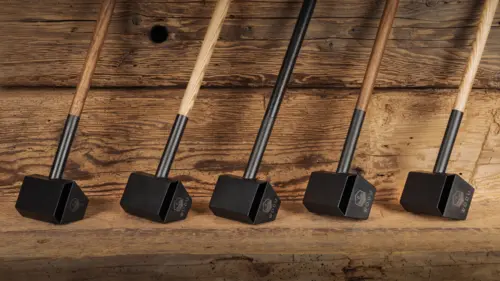 Saunakelle aus Edelstahl mit Holzstiel