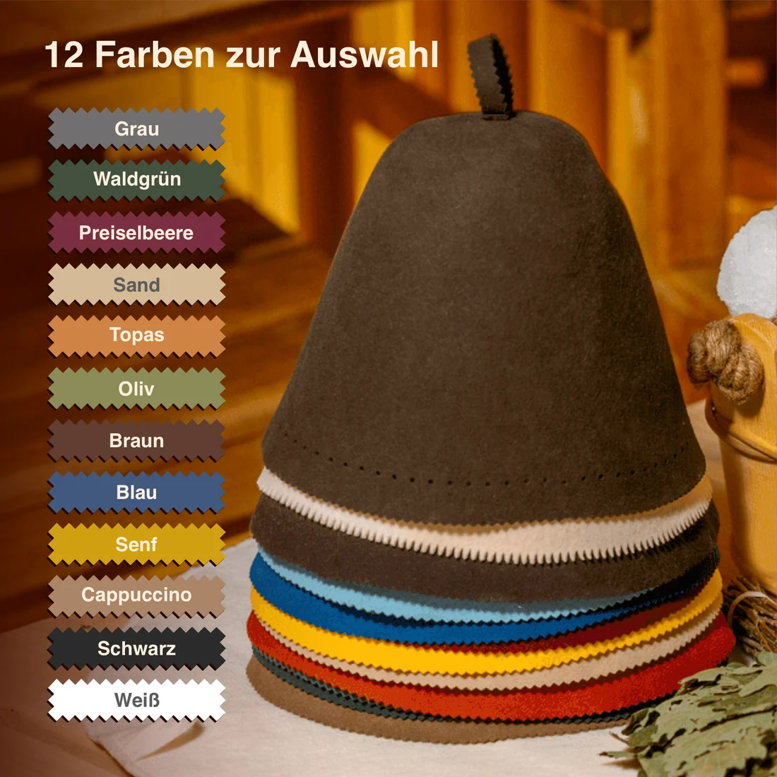 Saunamütze aus hochwertige Merinowolle – Bild 2